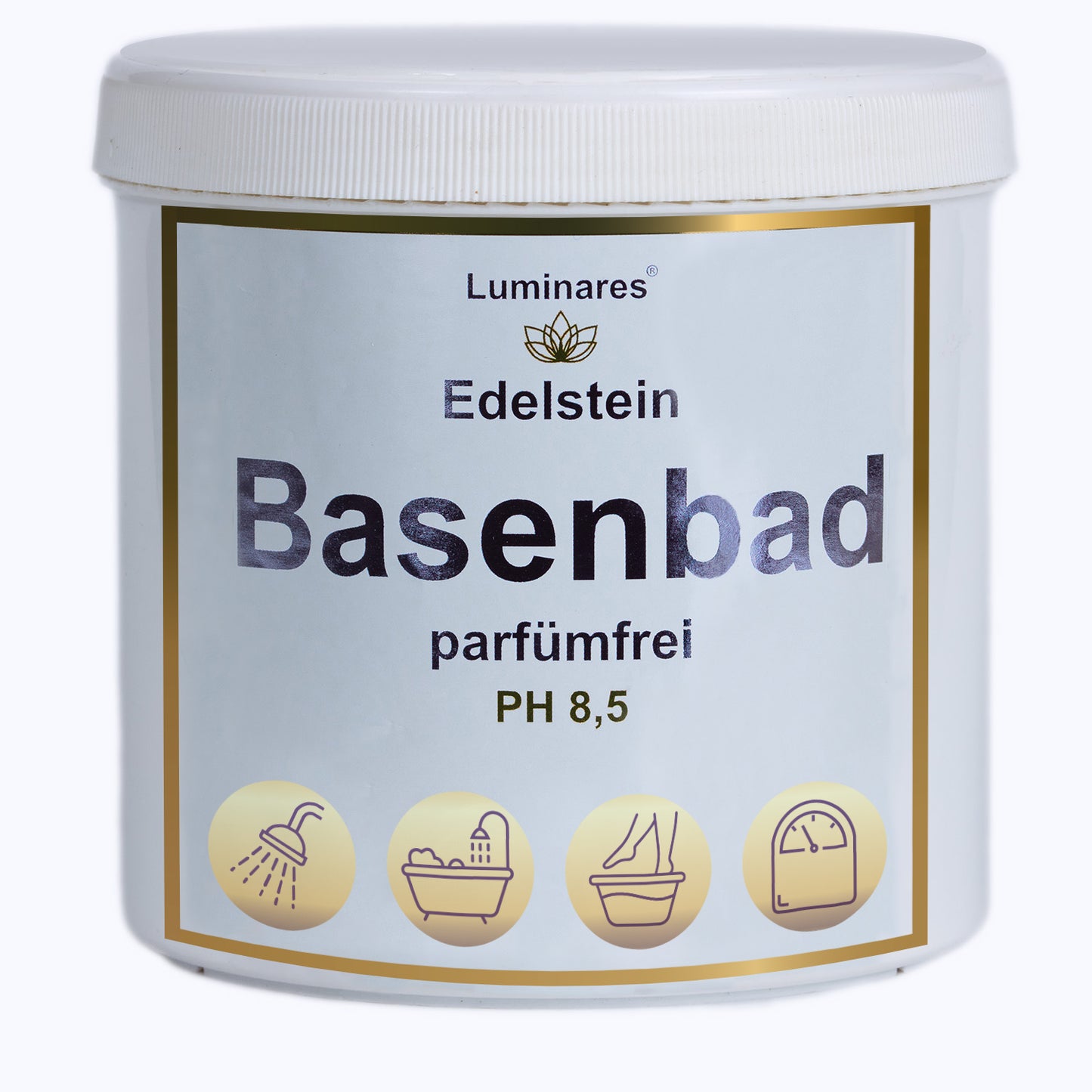 Basenbad, basisches Badesalz zur Entgiftung und Entsäuerung, Vollbad, Fußbad, Peeling, 750g Luminares Edelstein Basenbad