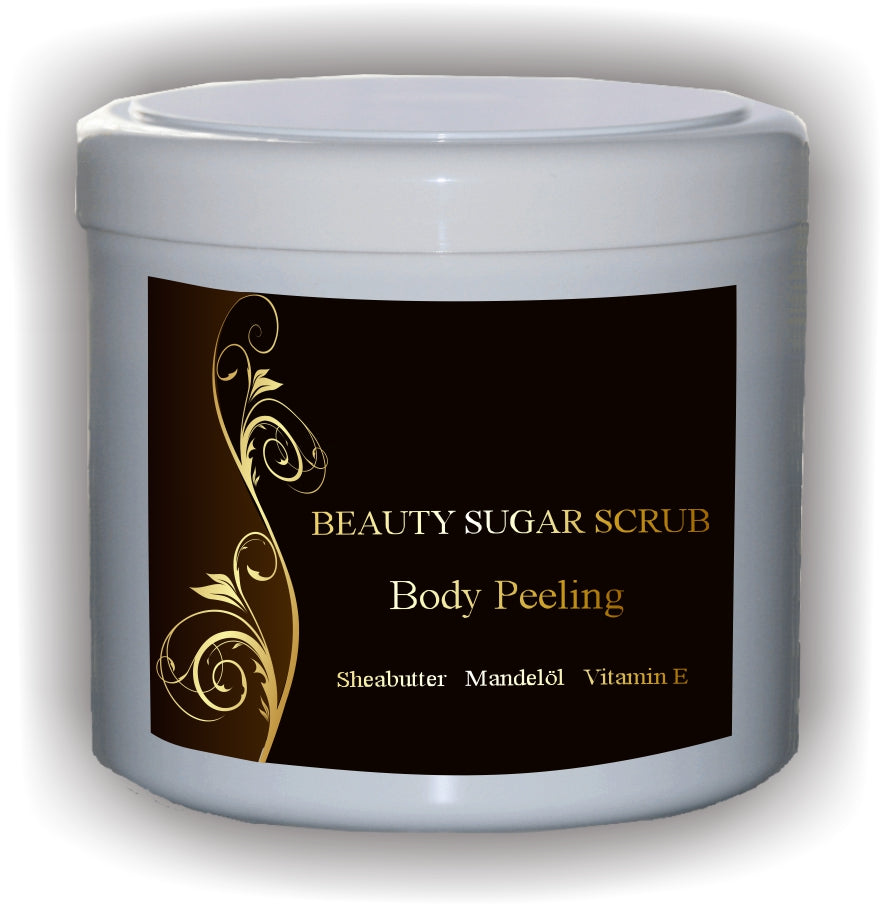 Beauty Sugar Scrub - Bodypeeling mit hochwertigem Mandelöl und Vitamin E