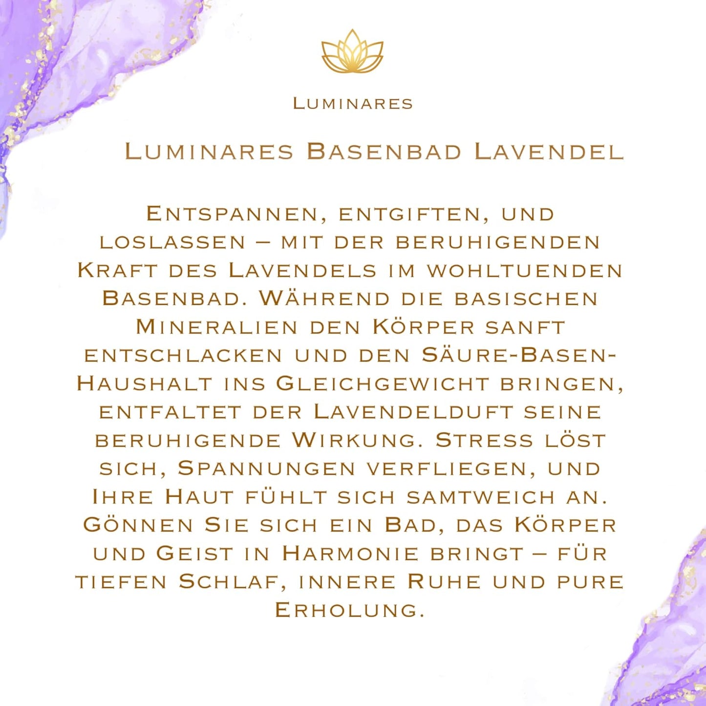 Basenbad Lavendel, basisches Badesalz zur Entgiftung und Entsäuerung, Vollbad, Fußbad, Peeling, 750g Luminares Edelstein Basenbad (Kopie)