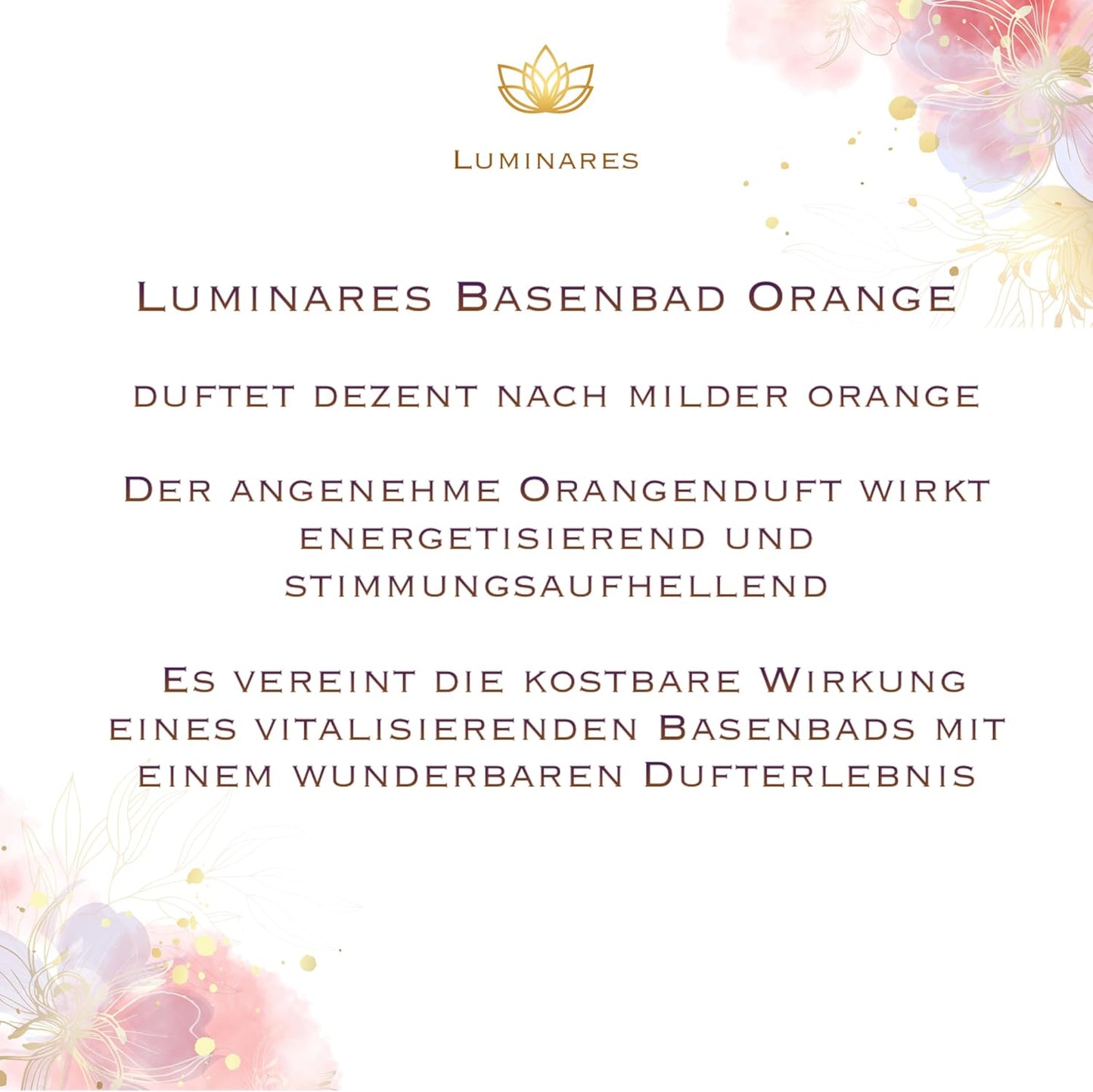 Basenbad Orange, basisches Badesalz zur Entgiftung und Entsäuerung, Vollbad, Fußbad, Peeling, 750g Luminares Edelstein Basenbad